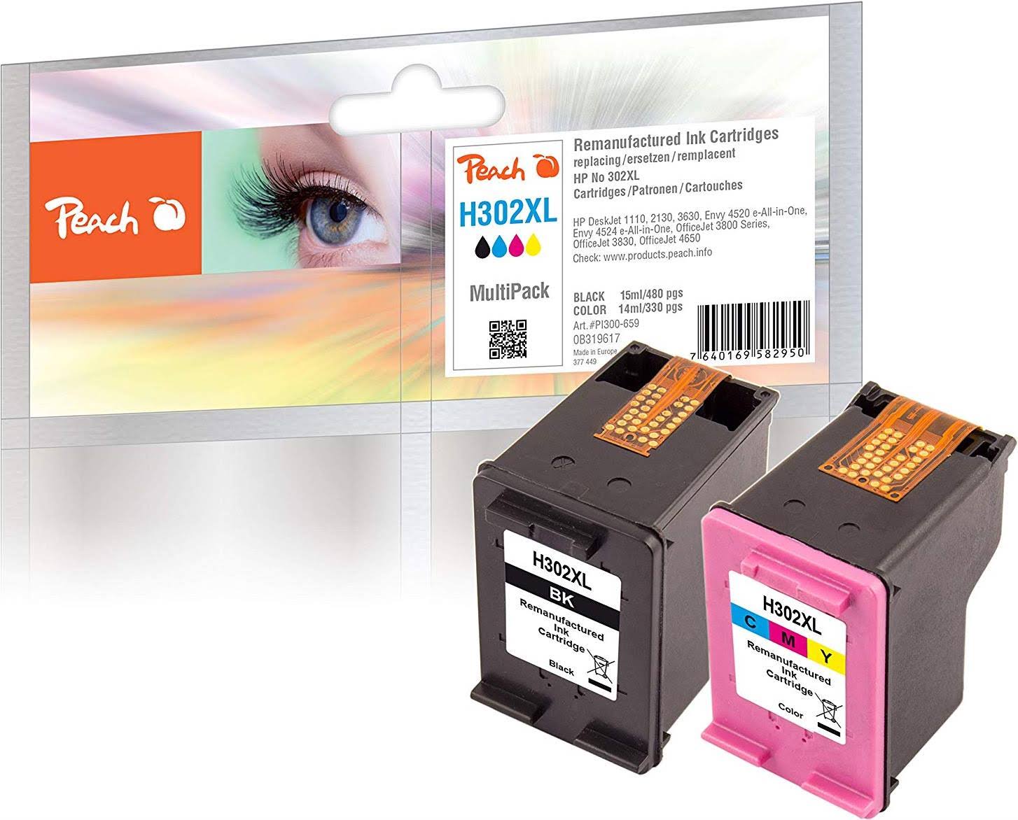 Peach Ink set (F6U68A - / No. Color 302XL buy HP BK, F6U67A) at