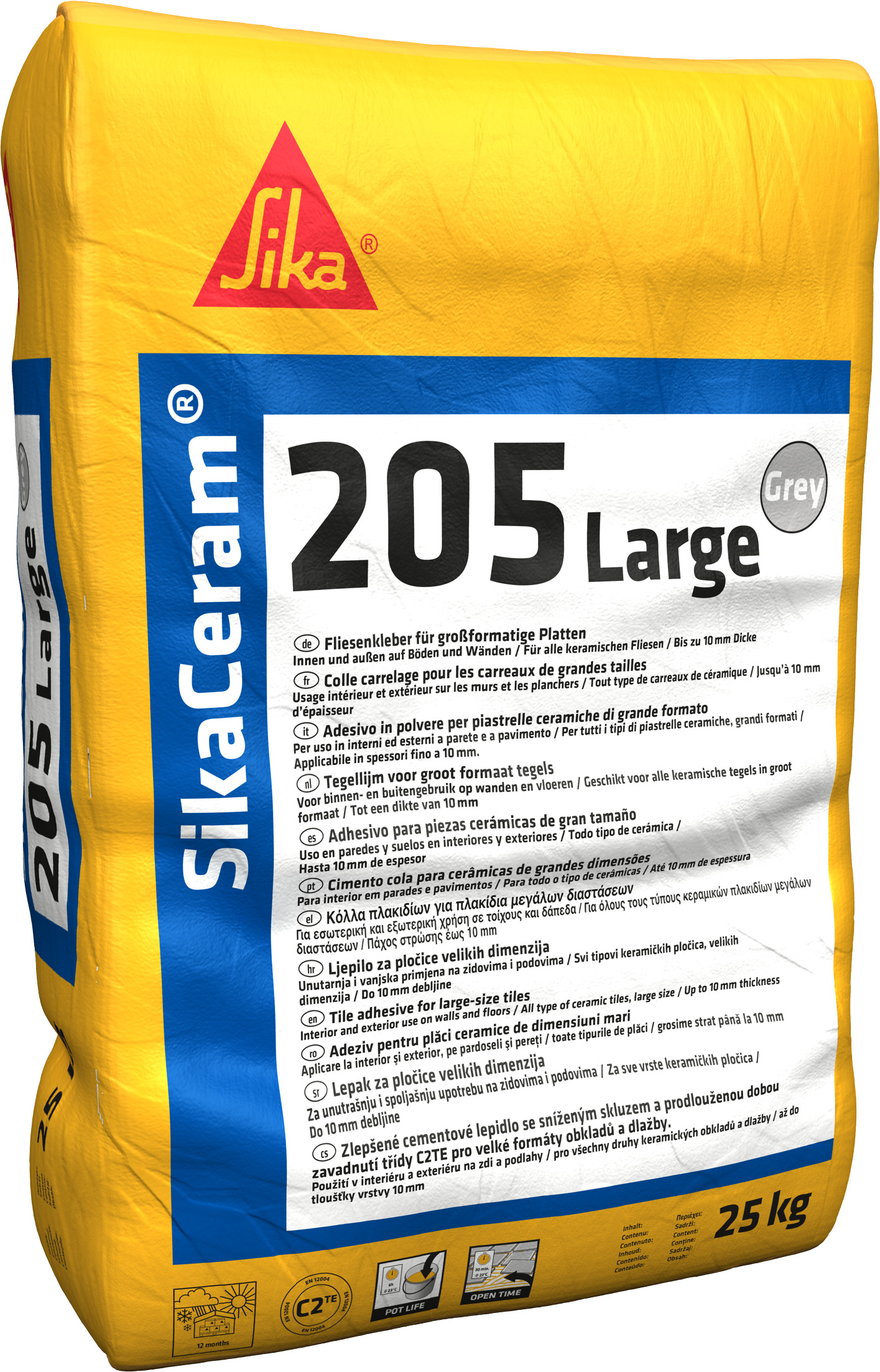 Sika Ceram-205 Large gray Bag of 25 kg Flexible tile adhesive - buy at ...