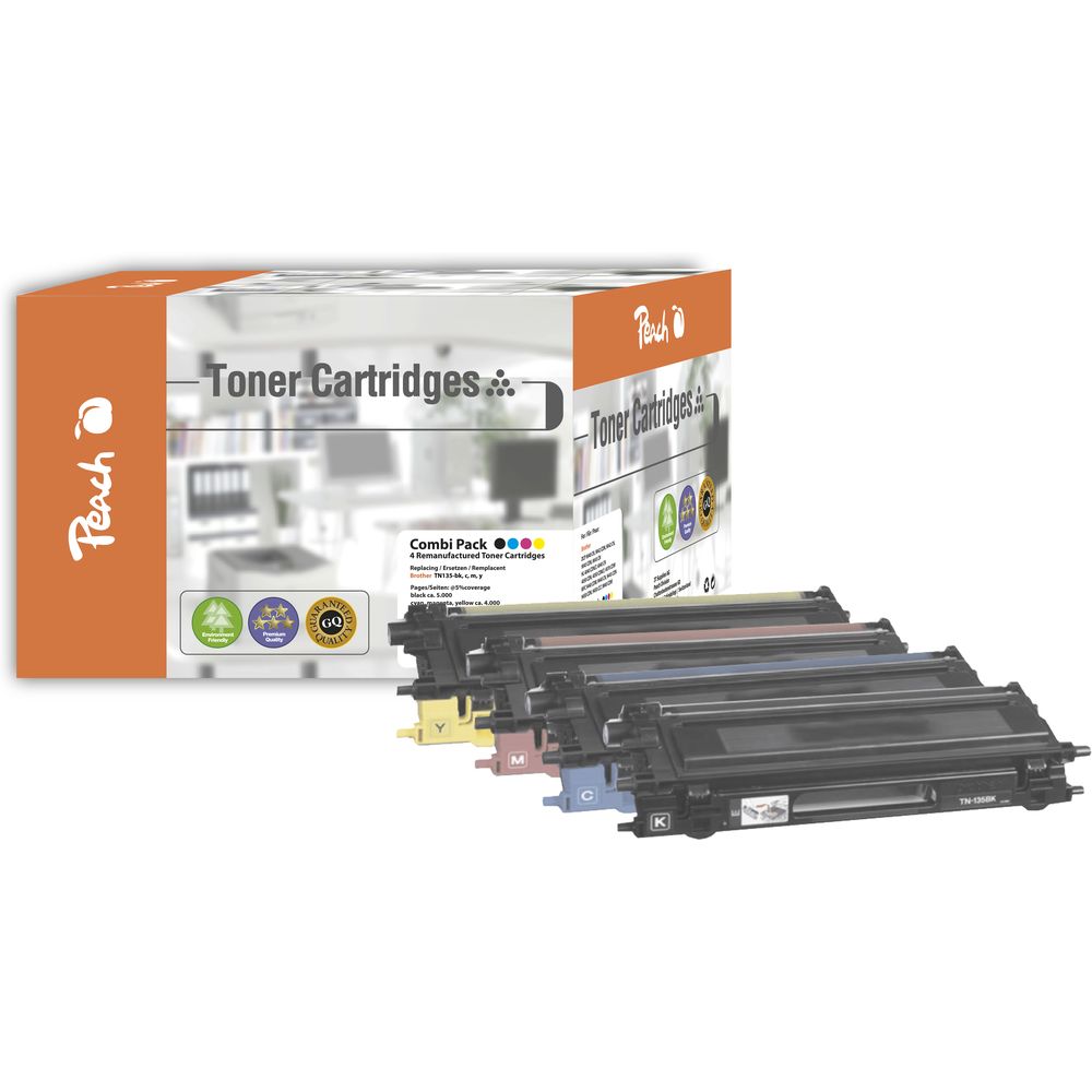 Peach Set de toner Brother TN-135 BK, C, M, Y Bild 1