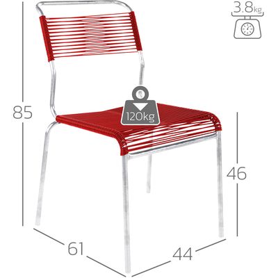 Schaffner Chaise spaghetti Säntis sans accoudoirs - galvanisée à chaud - bleue Bild 2