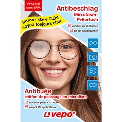 Vepo Anti-fog microfiber glasses cleaning and polishing cloth 13.5x9 cm