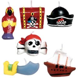 Amscan 6 Mini-Figurenkerzen Piraten