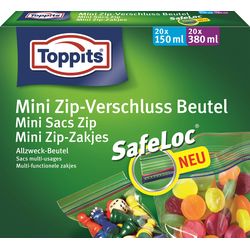 Toppits Beutel Mini Zip Verschluss 20St 150ml und 20St 380ml