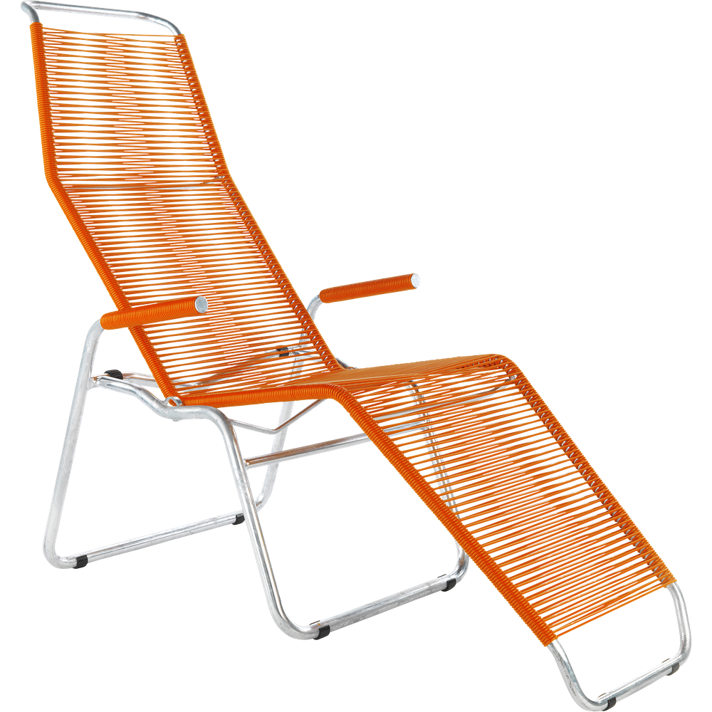 Schaffner Lounger Brissago spaghetti weave with runners orange Bild 1