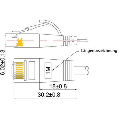 SLIM patchkabel Cat 6, UTP, 0.75 m, Weiss Bild 2