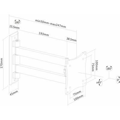 Newstar support mural fpma-w820 argent Bild 3