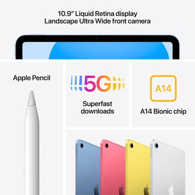 Apple iPad 10.9 Wifi&Cel 256 GB (10. Gen. 2022) Blau Bild 2