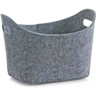 Zeller Present Basket oval felt gray 31.5x19x21cm