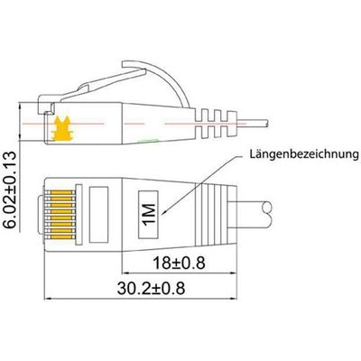 SLIM patchkabel Cat 6, UTP, 0.1 m, Grau Bild 2