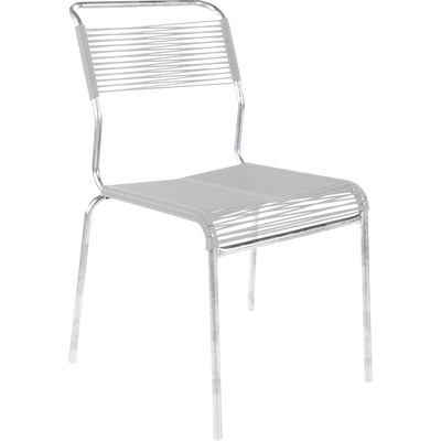 Schaffner Spaghetti chair Säntis without armrest - Hot Dip Galvanized - White