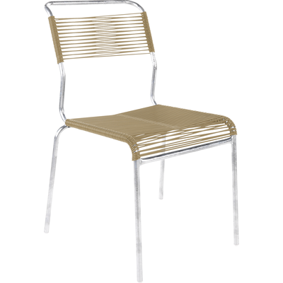 Schaffner Spaghetti chair Säntis without armrest - Hot Dipped Galvanized - Pastel Brown