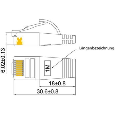 SLIM patchkabel  Cat 6, STP, 0.5 m, Weiss Bild 6