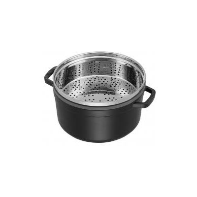 Staub Topf rund mit Dampfeinsatz 26cm 5.2 lt. Schwarz Bild 5