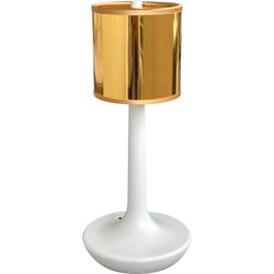 Lichtix Lampada da tavolo a batteria Sensor Cylinder oro bianco lucido