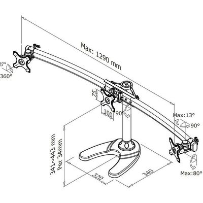 Newstar Supporto per TV / display FPMA-D700DD3 Nero Bild 3