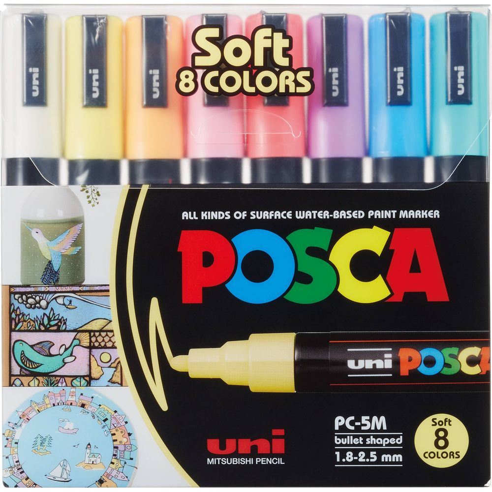 Uni Marker POSCA Softcolors 1.8 - 2.5mm, 8 pieces Bild 1