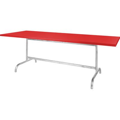 Schaffner Table métallique Säntis 180x90 - Galvanisée à chaud - Rouge