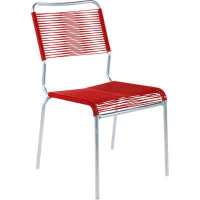 Schaffner Chaise spaghetti Rigi sans accoudoirs - Galvanisée à chaud - Rouge