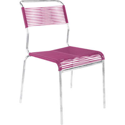 Schaffner Chaise spaghetti Säntis sans accoudoirs - Galvanisée à chaud - Rose