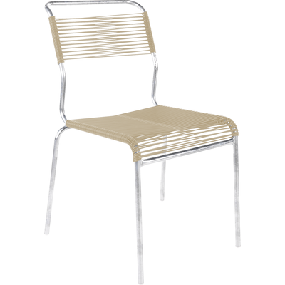 Schaffner Spaghetti chair Säntis without armrest - Hot Dipped Galvanized - Pastel Sand