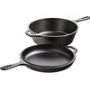 Lodge Cast roasting pan with handle and black lid, 3 liters