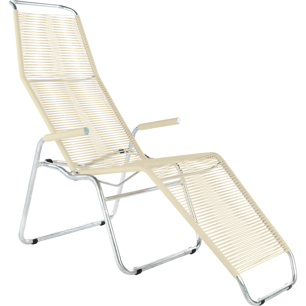 Schaffner Chaise longue Brissago spaghetti tressé avec patins sable pastel Bild 1