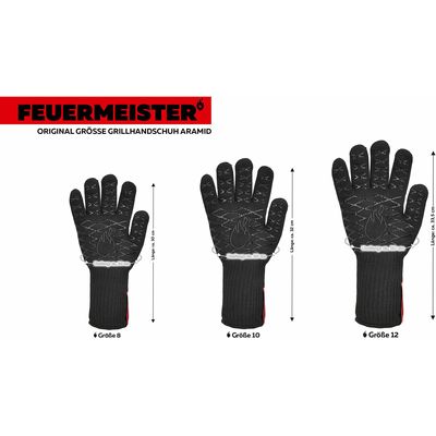 Feuermeister Grillhandschuh Premium BBQ Schwarz, Grösse 12 Bild 7