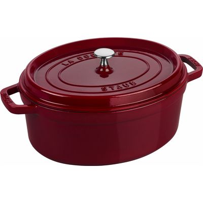 Staub Cocotte 31 cm, oval, Bordeaux, Gusseisen 5.5l