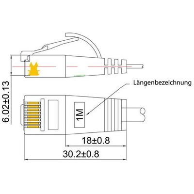 SLIM Câble de patch Cat 6, UTP, 0.1 m, blanc Bild 5