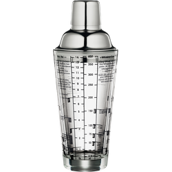 Cilio Cocktail shaker glass stainless steel with lid strainer and cap 400 ml