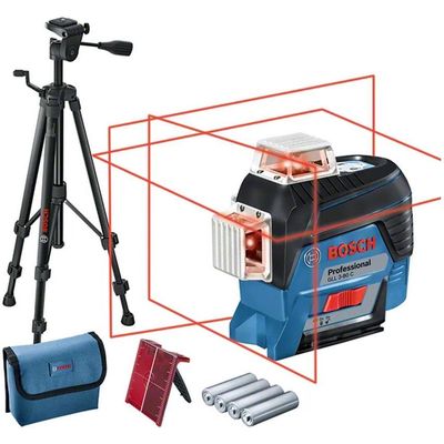 Bosch Professional Laser di linea con treppiede da costruzione BT 150, GLL 3-80 C, 30 m