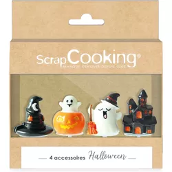 Scrap Cooking Set de 4 décorations pour gâteaux Halloween en résine