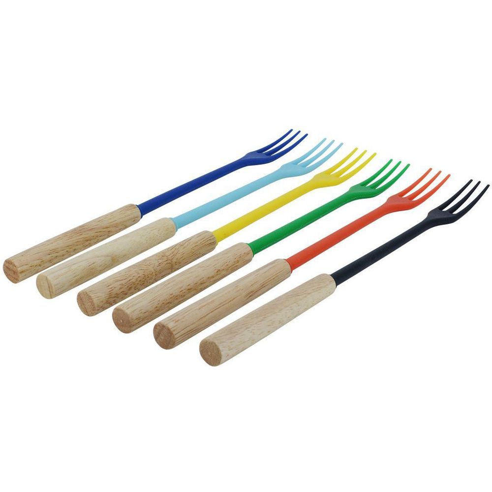 Kadastar Cheese fondue forks Protect Wood Colors 6 persons Bild 1