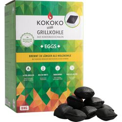 McBrikett Carbone per barbecue KOKOKO Eggs 8kg Picco di temperatura: 750°C