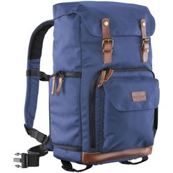 Mantona Fotorucksack Luis Retro, blau