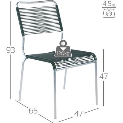 Schaffner Sedia Spaghetti Rigi senza braccioli - Zincata a caldo - Antracite Bild 2