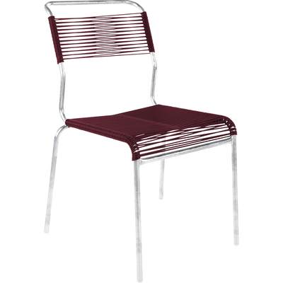 Schaffner Spaghetti chair Säntis without armrest - Hot Dipped Galvanized - Bordeaux