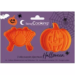 Scrap Cooking Set di 2 tagliabiscotti per ragni e zucche di Halloween