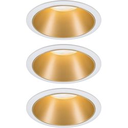 Paulmann Recessed spotlight Cole Coin 3-Stepdim Set, 18W, 2700 K, white/ gold