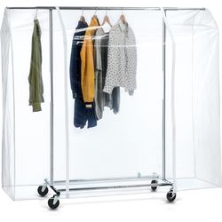 Tatkraft Big cover for clothes rack Transparent with 2 zippers, plastic