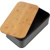 Zeller Present Brotkasten Metall matt schwarz mit Bamboo-Deckel 42,5x23x13cm thumb 4