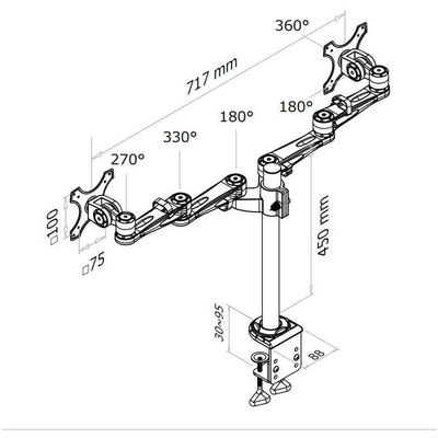 Newstar Support de bureau FPMA-D935D jusqu&#39;à 12 kg Bild 3