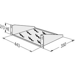 Apranet Fachboden 2 HE (BxT) 443x350mm, max. 12kg