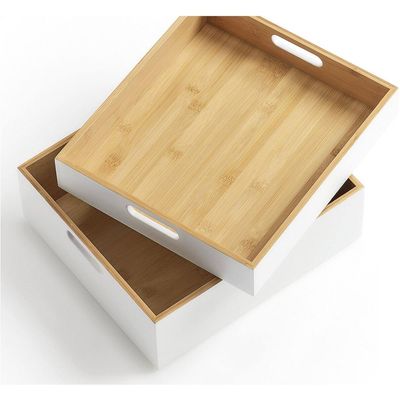 Zeller Present Storage box Bamboo white 30x27x10.5cm Bild 6