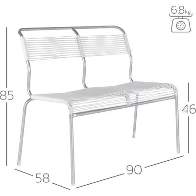 Schaffner Spaghetti Bench Säntis 2er without armrest - Hot Dip Galvanized - Anthracite Bild 2