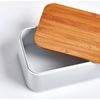 Zeller Present Brotkasten Metall matt weiss mit Bamboo-Deckel 31x18x12,5cm thumb 2