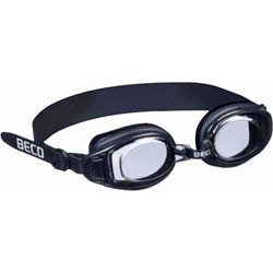 Beco ACAPULCO Kinderbrille schwarz Kinderschwimmbrille, breites Kopfband 100% UV-Schutz, verstellbarer Nasensteg