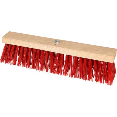 Piassava Strassenbesen 50cm ohne Stiel PVC ,rot, mit Bohrung