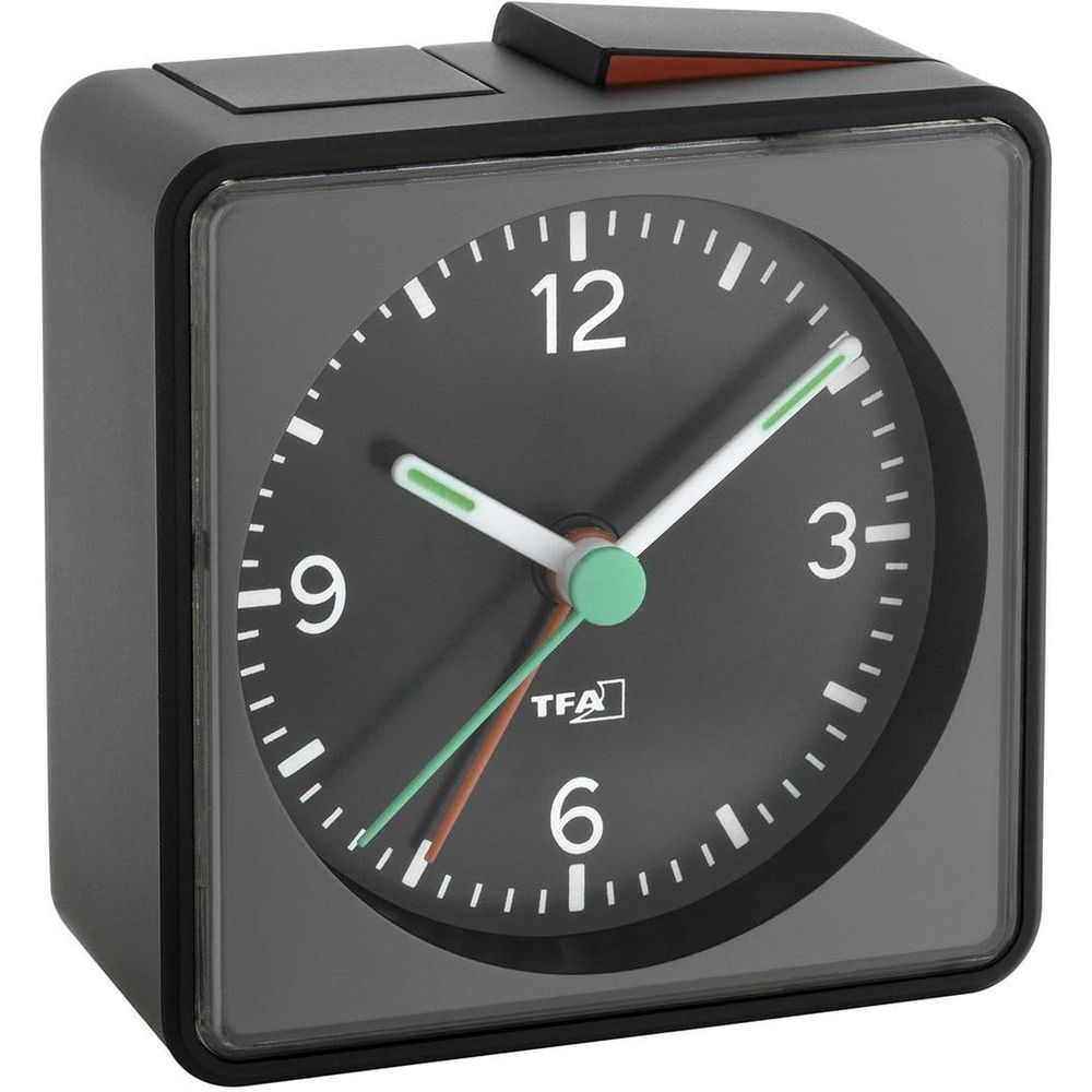 TFA Analog alarm clock PUSH black Bild 1