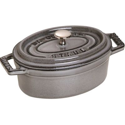 Staub Topf oval grau 5.5 lt. 31cm